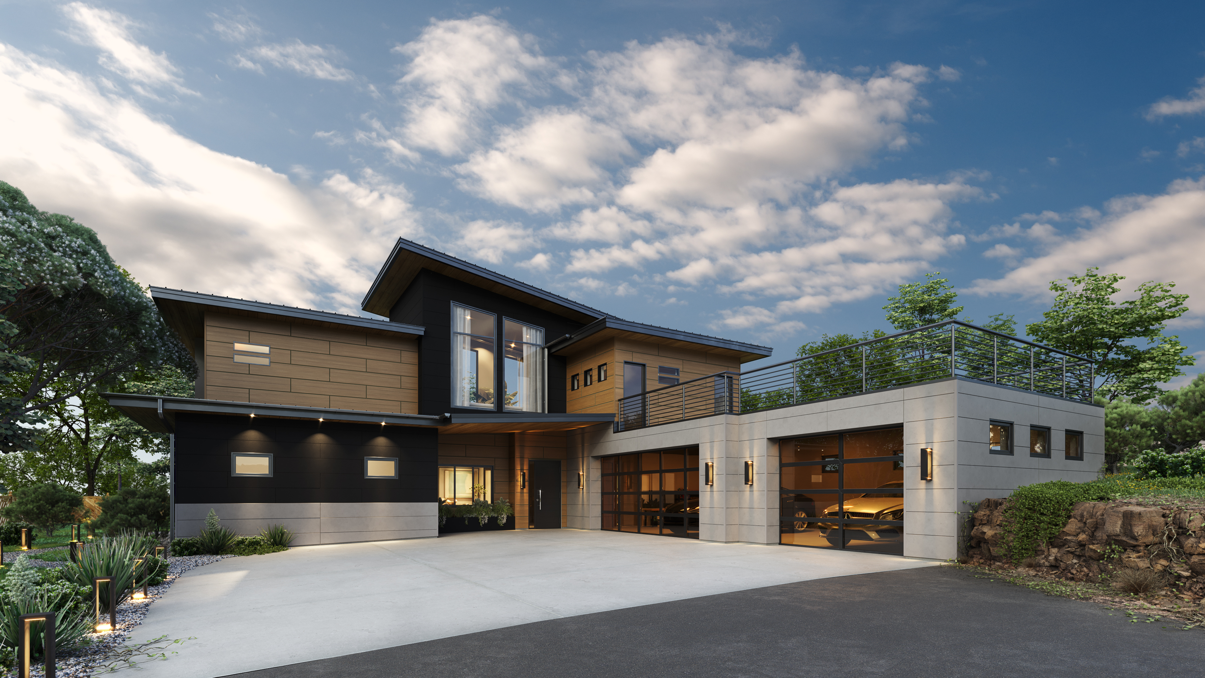 Modern renovated home interior with elegant furniture and natural lighting